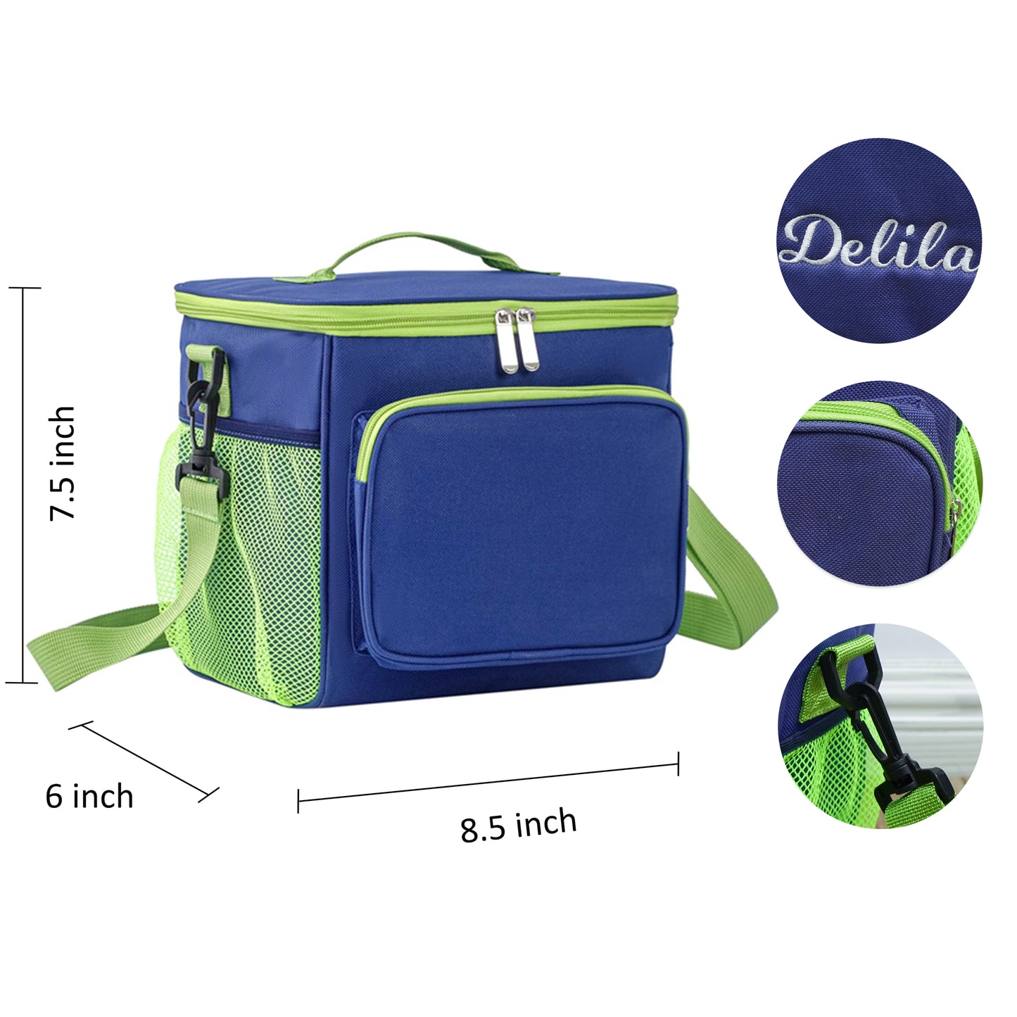 Personalized Name Insulated Oxford Lunch Box Reusable Lunch Tote - MTWORLDKIDS.COM
