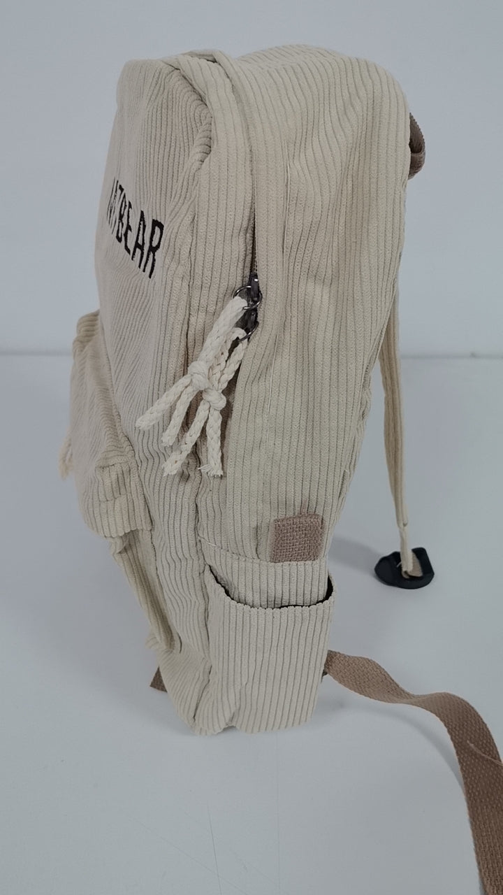 MTBEAR Corduroy Backpack，15 inch Backpack,beige - MTWORLDKIDS.COM