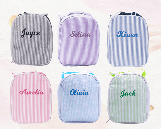 Personalized Seersucker Lunchbox - MTWORLDKIDS.COM