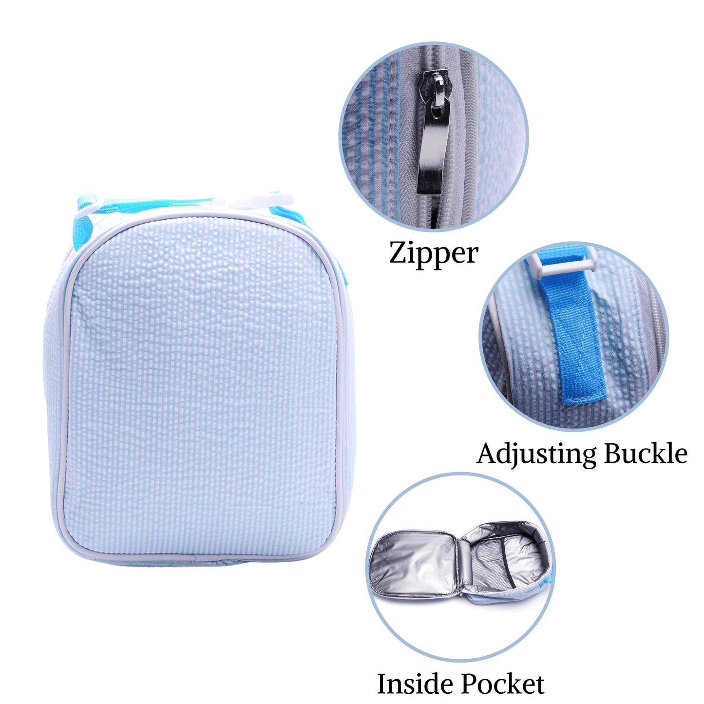 Personalized Seersucker Lunchbox - MTWORLDKIDS.COM