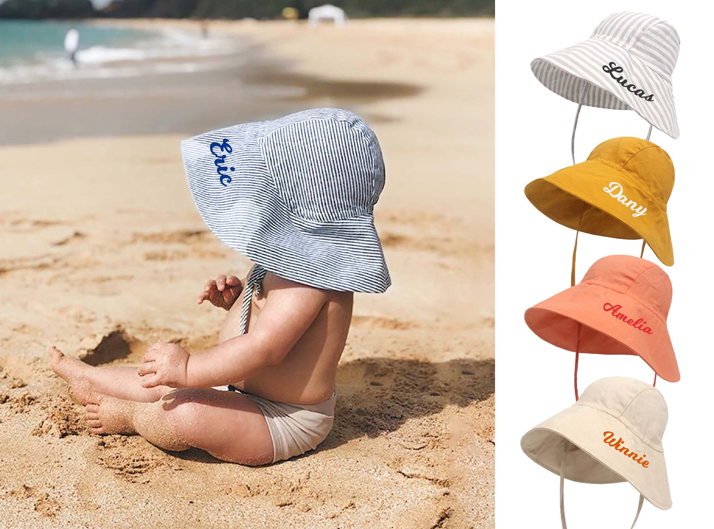 Personalized Sun Hat for Kids Anti-UV Sun Hats - MTWORLDKIDS.COM